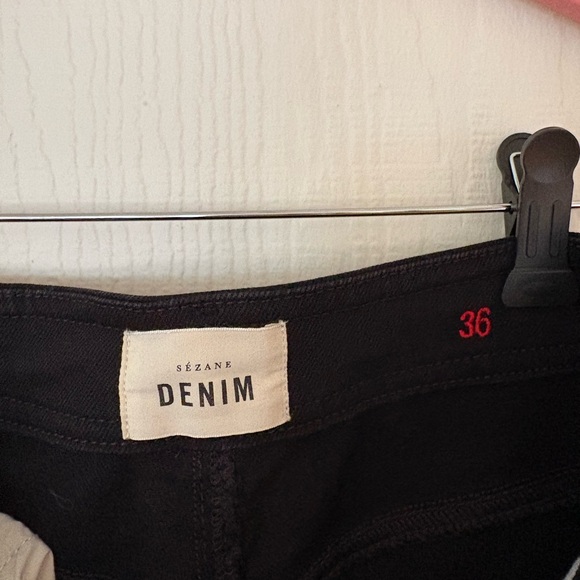 Sezane Black Le Crop Jeans High-Waisted Denim - Picture 7 of 9